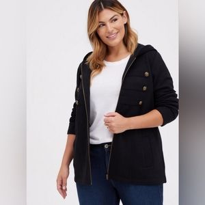 Torrid size 4 french Terry Military Hooded Jacket